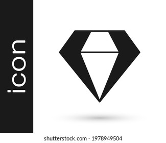 Schwarz-Diamant-Symbol einzeln auf weißem Hintergrund. Schmucksymbol. Gem Stein.  Vektorgrafik