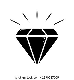 Black diamond icon. Vector illustration