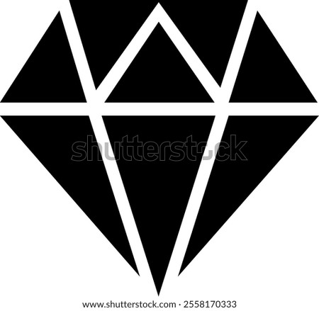 Black Diamond Icon Vector Illustration.