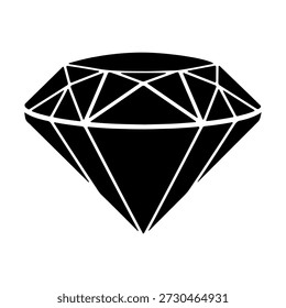Un icono de diamante negro con líneas blancas