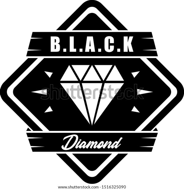 Black Diamond Logo Badges Vintage Style Stock Vector (Royalty Free ...