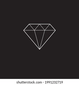 logotipo de diamante negro, icono de vector plano.