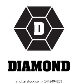 black diamond, monogram logo template 