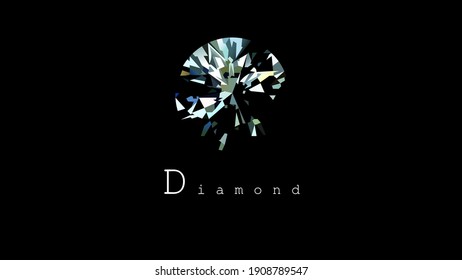 diamante negro sobre fondo negro, minimalismo y lujo, banner, volante, promoción, venta de diamantes, fondo de joyería