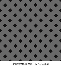 Black diamond polka seamless pattern. Dim gray background. Fabric designs and backgrounds.