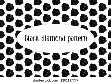 Black diamond seamless pattern. White background. For wallpaper, wrappers, web design.