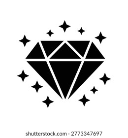 Black diamond sparkle vector illustration precious gem luxury jewelry brilliant cut isolated graphic