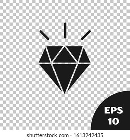 Black Diamond teeth icon isolated on transparent background.  Vector Illustration