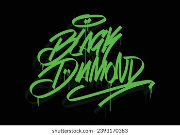 BLACK DIAMOND word graffiti tag style