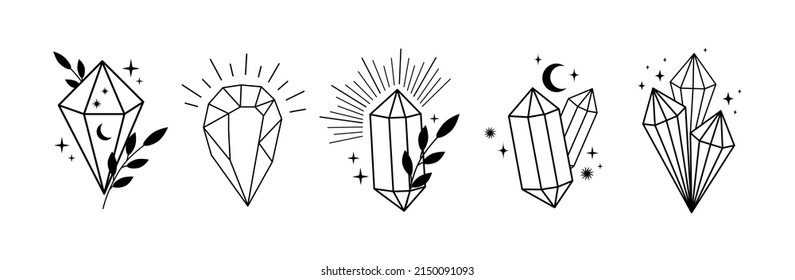 Black diamonds icons set. Celestial symbol isolated on a white background.