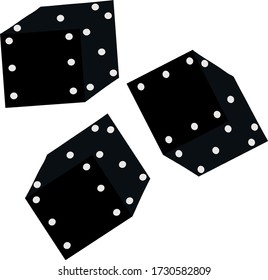 Black Dice Cubes Vector Icon illustration