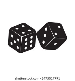  black dice from different sides with white dots on white background design eps 10