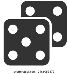 Black dice flat icon trendy design isolated on white background.