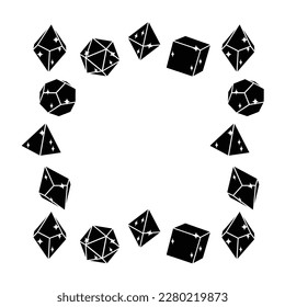 Black dice frame in square shape, hand drawn