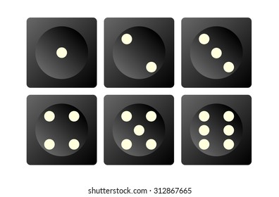 Black Dice isolated on white background