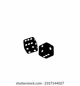black dice vector on white background for classic game icon, cute icon, illustration design