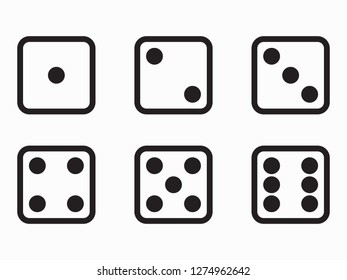 Black dices vector icons