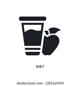 black diet isolated vector icon. simple element illustration from religion concept vector icons. diet editable logo symbol design on white background. can be use for web and mobile