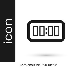 Black Digital alarm clock icon isolated on white background. Electronic watch alarm clock. Time icon.  Vector