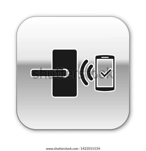 Black Digital Door Lock Wireless Technology Stock Vector Royalty