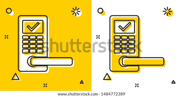 Black Digital Door Lock Wireless Technology Stock Vector Royalty