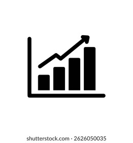 Black Digital Marketing Analytics Tool Icon with Bar Graphs