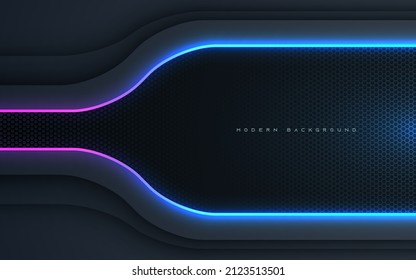 Black Dimension Modern Background With Blue And Purple Light Effect