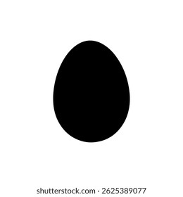 Black Dinosaur ovo silhueta vetor ilustração plana sobre fundo branco.