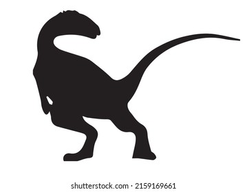 Black Dinosaur Vector Illustration. Silhouette Dinosaur Vector