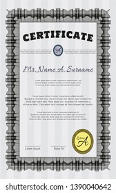 Black Diploma or certificate template. Money Pattern. Vector illustration. With quality background. 