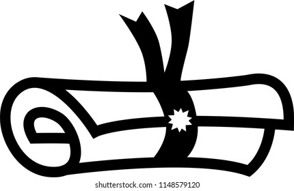 Black diploma icon