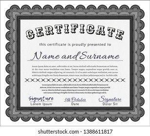 Black Diploma template or certificate template. Complex background. Modern design. Detailed. 