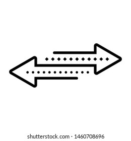 Black direction arrow like transfer icon vector. simple flat trend modern linear logotype graphic art design isolated illustration.  
