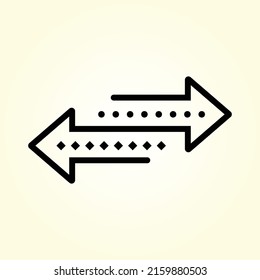 Flecha de dirección negra como la transferencia. simple tendencia plana diseño de arte gráfico de logotipo lineal moderno. concepto de transferencia rápida de información para sitio web y identificador de tráfico abstracto
