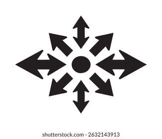 Black Directional Arrows Icon Set for Graphic Design and Navigation, Vector EPS Fully Editable File.