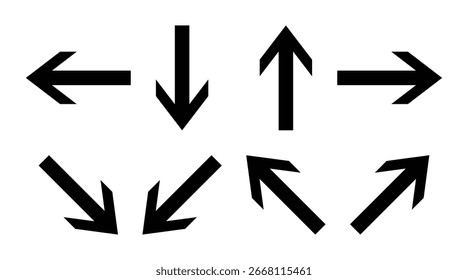 Diseño de conjunto de flechas direccionales negras