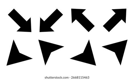 Black directional arrows set design