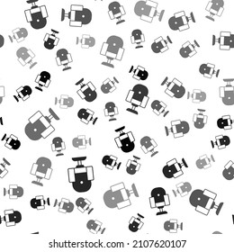 Black Director movie chair icon isolated seamless pattern on white background. Film industry.  Vector