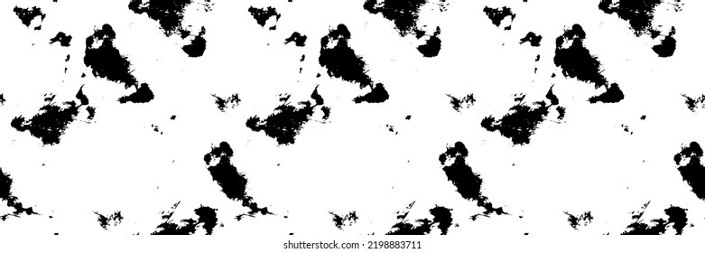 Black Dirty Trace. Dirty Seamless Vector. Ink Stain Print. Black Seamless Paint. Fashion Grunge Pattern. Black Stain Vector. Dirty Brush Backdrop. Ink Tye Dye. Vector Ink Stain. Tie Dye Dirt. Spray