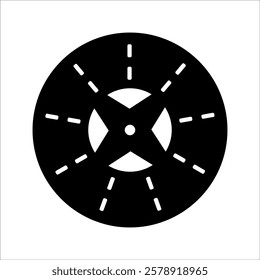 black disc brake icon vector illustration design template, with white background