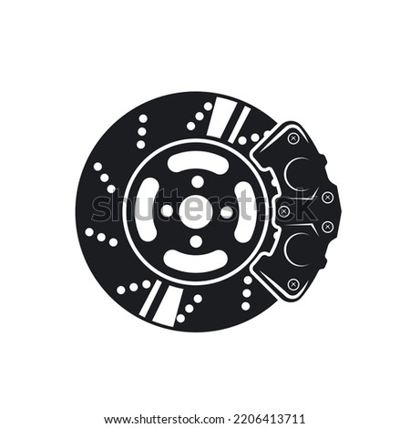 black disc brake icon vector illustration design template