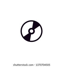 Black disc icon with white background 