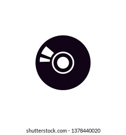 black disc icon with white background 