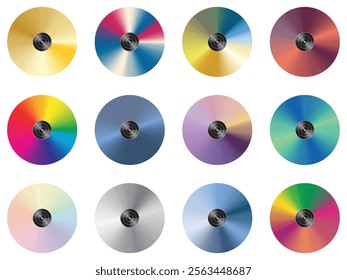 black disc vector design with various gradient colors