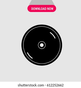 Black Disc Vector silhouette Icon, round sign or circle symbol isolated, The black disc symbol. Simple, modern flat vector illustration for mobile app, website or desktop app  