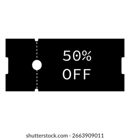 Black Discount Voucher Icons vector, coupon. Sale voucher with barcode stripe