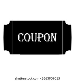 Vector de iconos de cupón de descuento negro, Cupón. Bono de venta con franja de código de barras