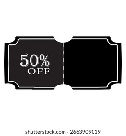 Black Discount Voucher Icons vector, coupon. Sale voucher with barcode stripe