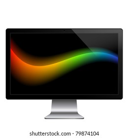 black display or monitor on white background