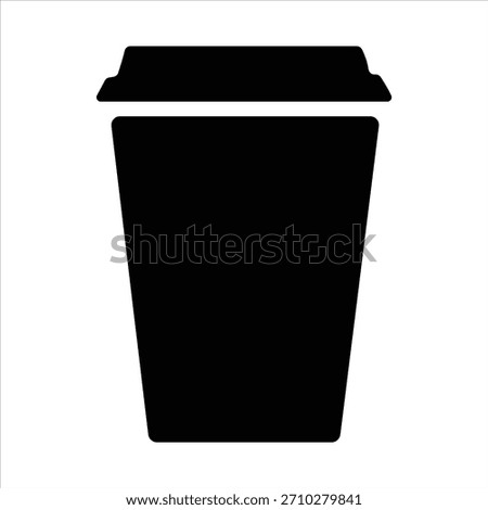 Black Disposable coffee cup silhouette icon vector flat design on white background. Togo Cup icon in flat black solid vector. coffee cup icon silhouette vector illustration collection. Coffee icon 